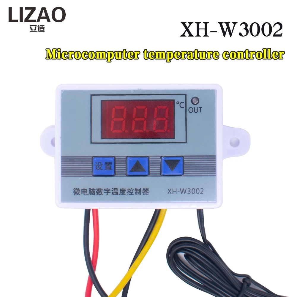 Фото Цифровой терморегулятор LIZAO W3002 XH-3002 10A, модуль контроля температуры 12В 24В 110В 220В, профессиональная плата управления №4