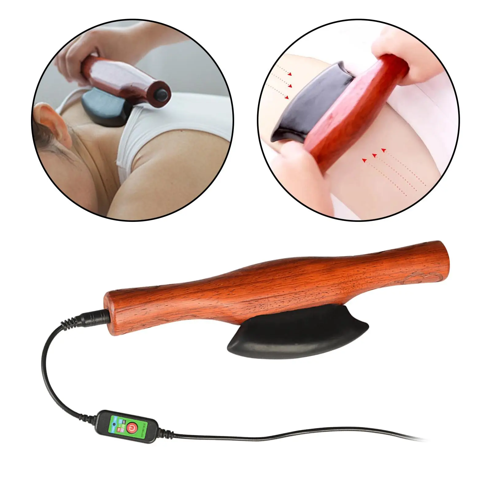 

Bianstone Scraping Massage Board Wood Handle Gifts Relaxation with Indicator Light 5 Level Adjustable Muscle Scraper for Arms
