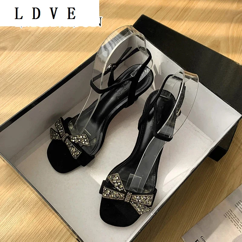 

of New version rhinestone high heel sandals bow knot ladies sandals