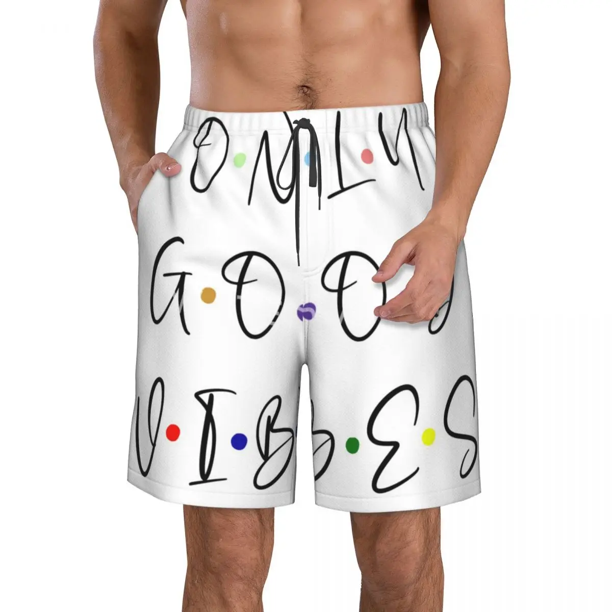 

Only-good-vibes Beach Pants, Casual Pants Quick-Drying Adult Daily Customizable