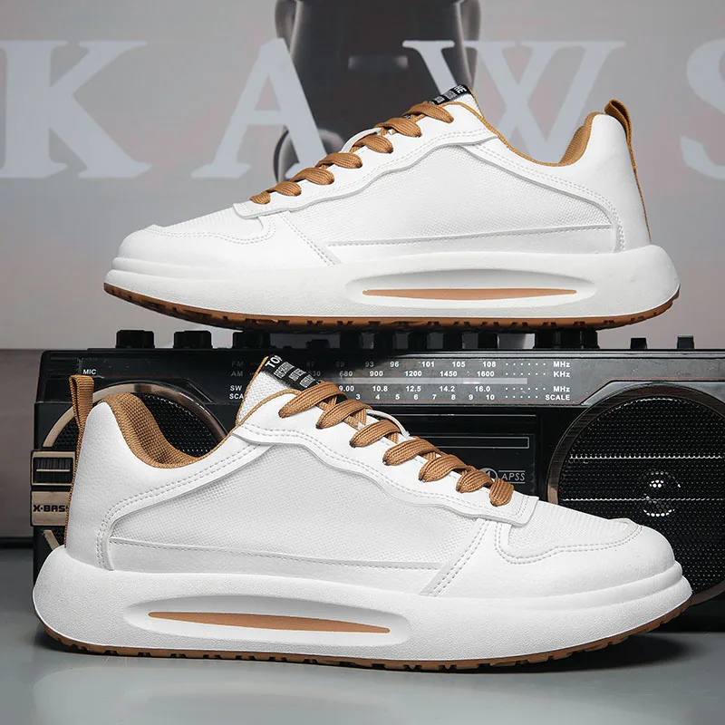 

2023 New Men Casual Sneakers Shoes Platform Lace Up Fashion Shoes Mesh Breathable Round Toe Chunky Shoes Trendy Male Sneakers