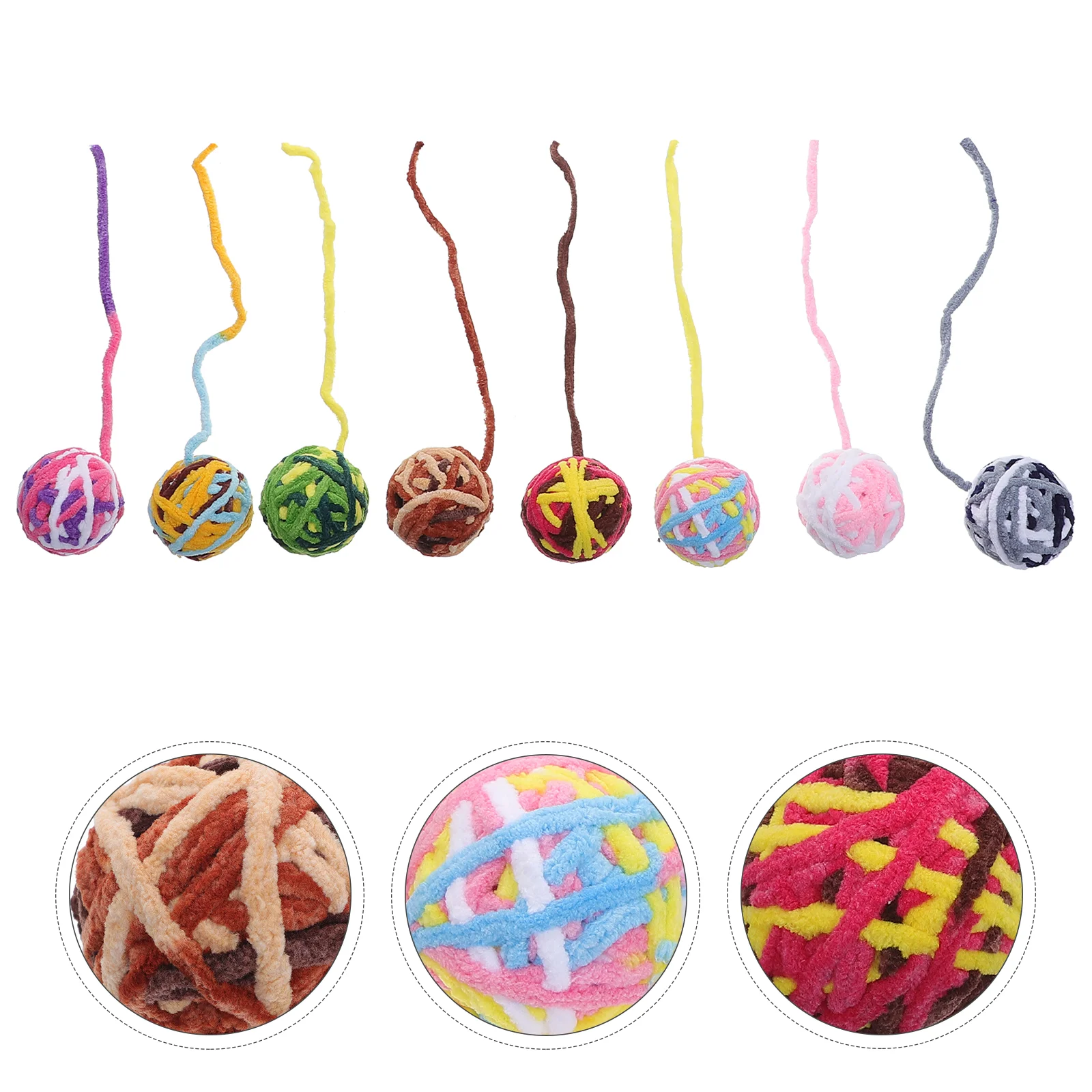

8 шт., разноцветные интерактивные игрушки для кошек и котят