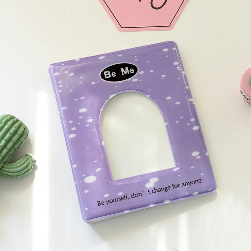 

Colorful Circle Dot Photo Album 4-inch Album Plug-in Album Window Hollowed Out Album Idols Photocards Cards Holder