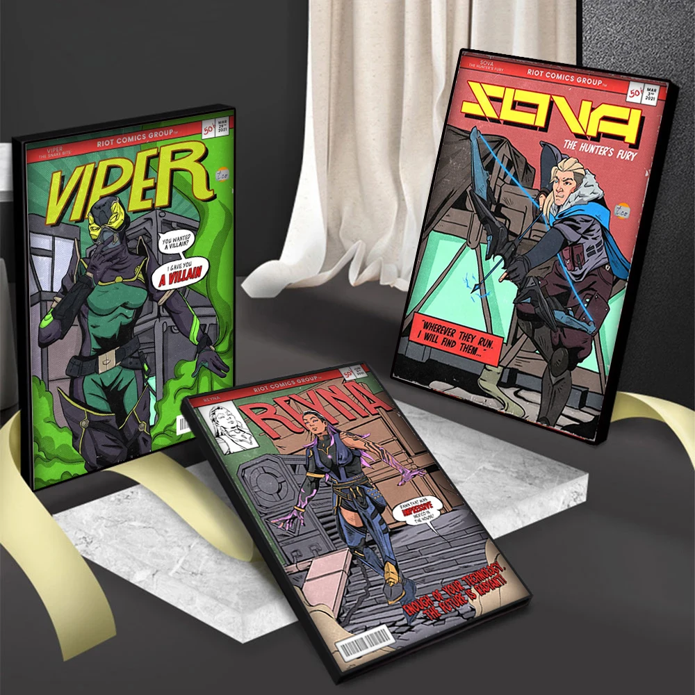 Онлайн-игра 2022 комикс-постер Valorant Reyna Jett игровая Картина на холсте для геймеров