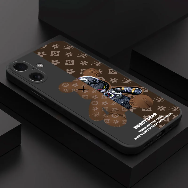 Fashion Cute Robert Bear Case For Oppo Realme C65 C63 C55 C53 C35 C33 C30 C20 C21Y 13 11 10 9 9i 8 GT Neo2 Pro Plus 4G 5G Cover |