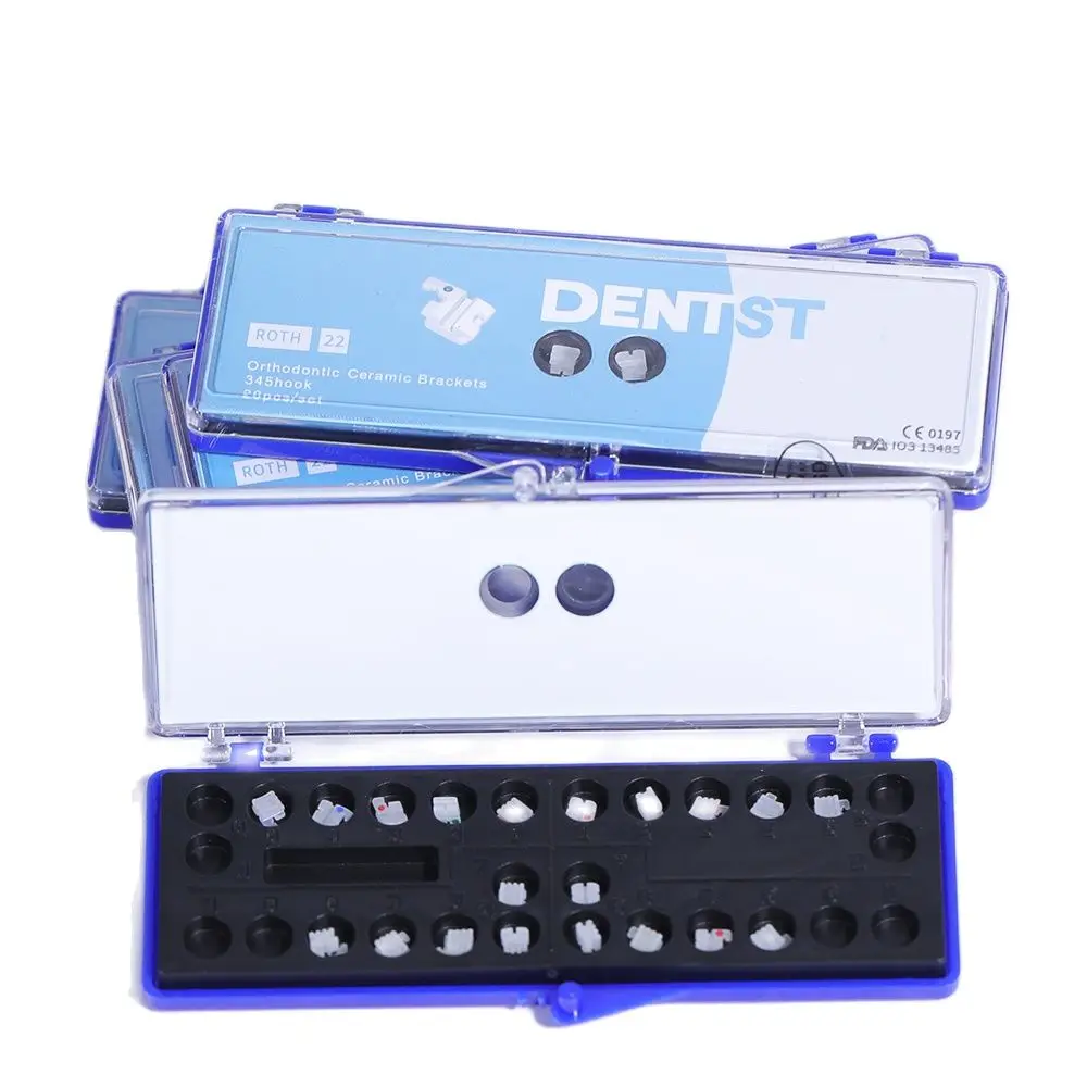 

20pcs/Set Orthodontic Ceramic Brackets Dental Orthodontics Roth Braces 345 Hook
