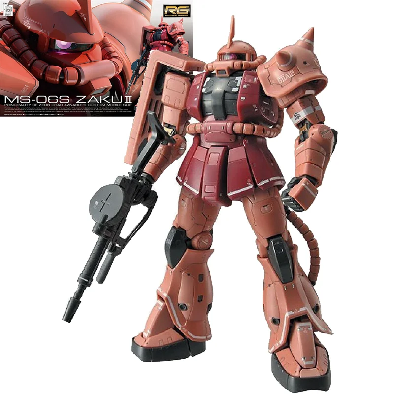 

Bandai Original Gundam RG MS-06S ZakuⅡ 2 Red 1/144 Gunpla Assembled Model Kit Action Figure Anime Figure Toy NEW For Children
