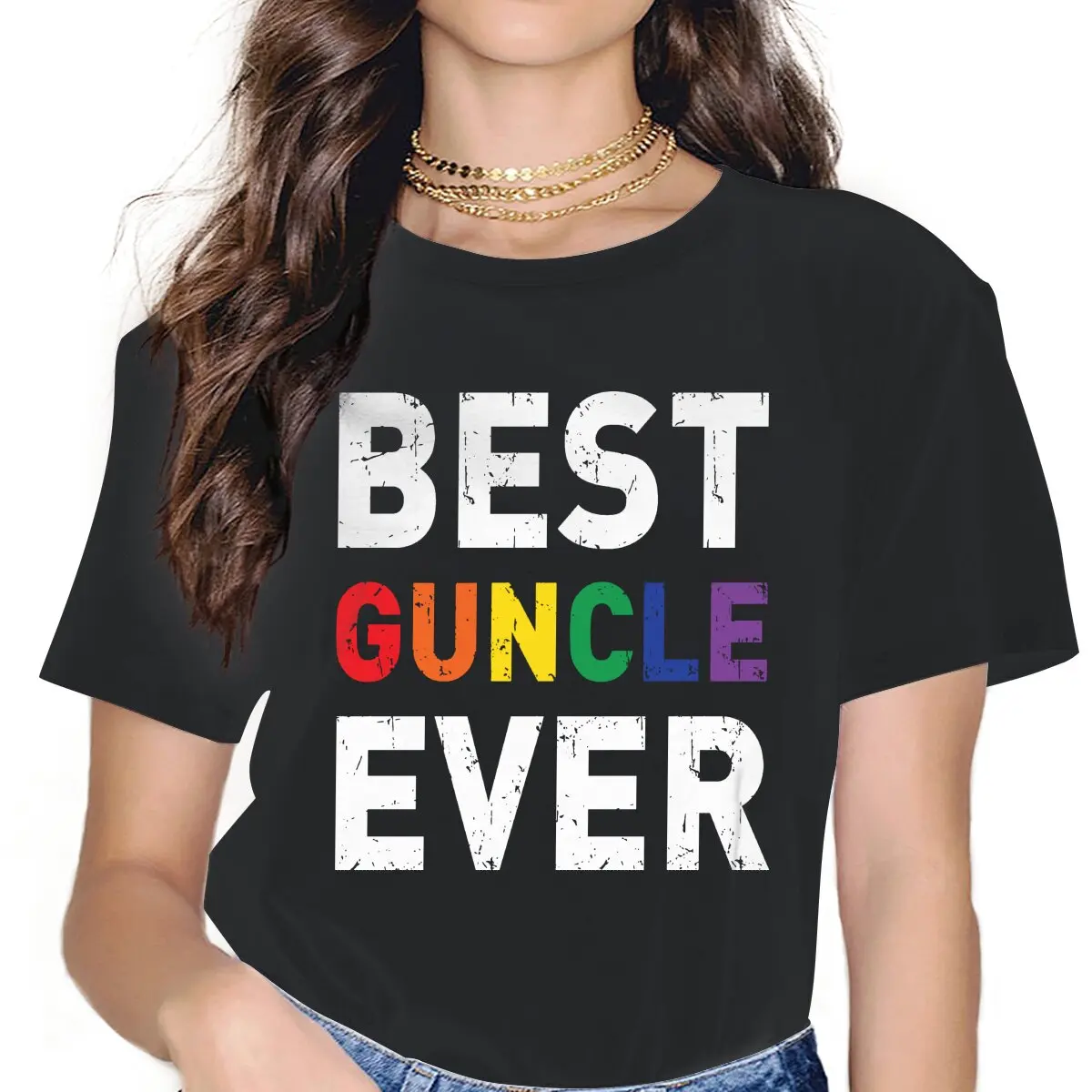 

Лучшая женская одежда Guncle, ЛГБТ, ЛГБТ, женская футболка с рисунком Love, винтажный Графический Свободный Топ, футболка, милая уличная одежда дл...