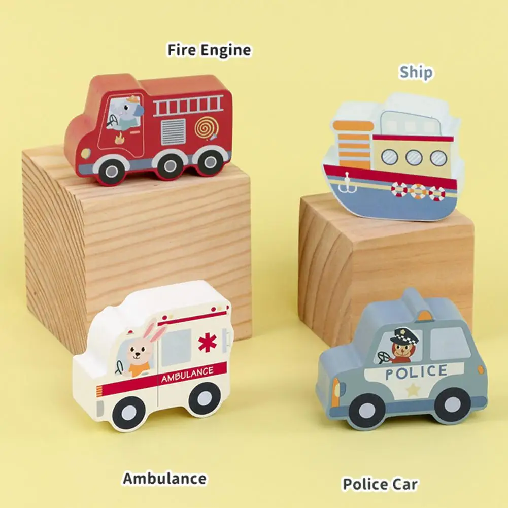 

1 Set Wooden Block Puzzle Durable with Sound Smooth Surface Brain Game Traffic Jigsaw Puzzle Kids Gift Jigsaw Board Jigsaw Toy