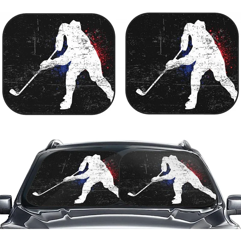 

Винтажный хоккейный плеер, автомобильный солнцезащитный козырек на лобовое стекло, автомобильные складные солнцезащитные очки 2 шт. для большинства автомобилей, аксессуары для лобового стекла