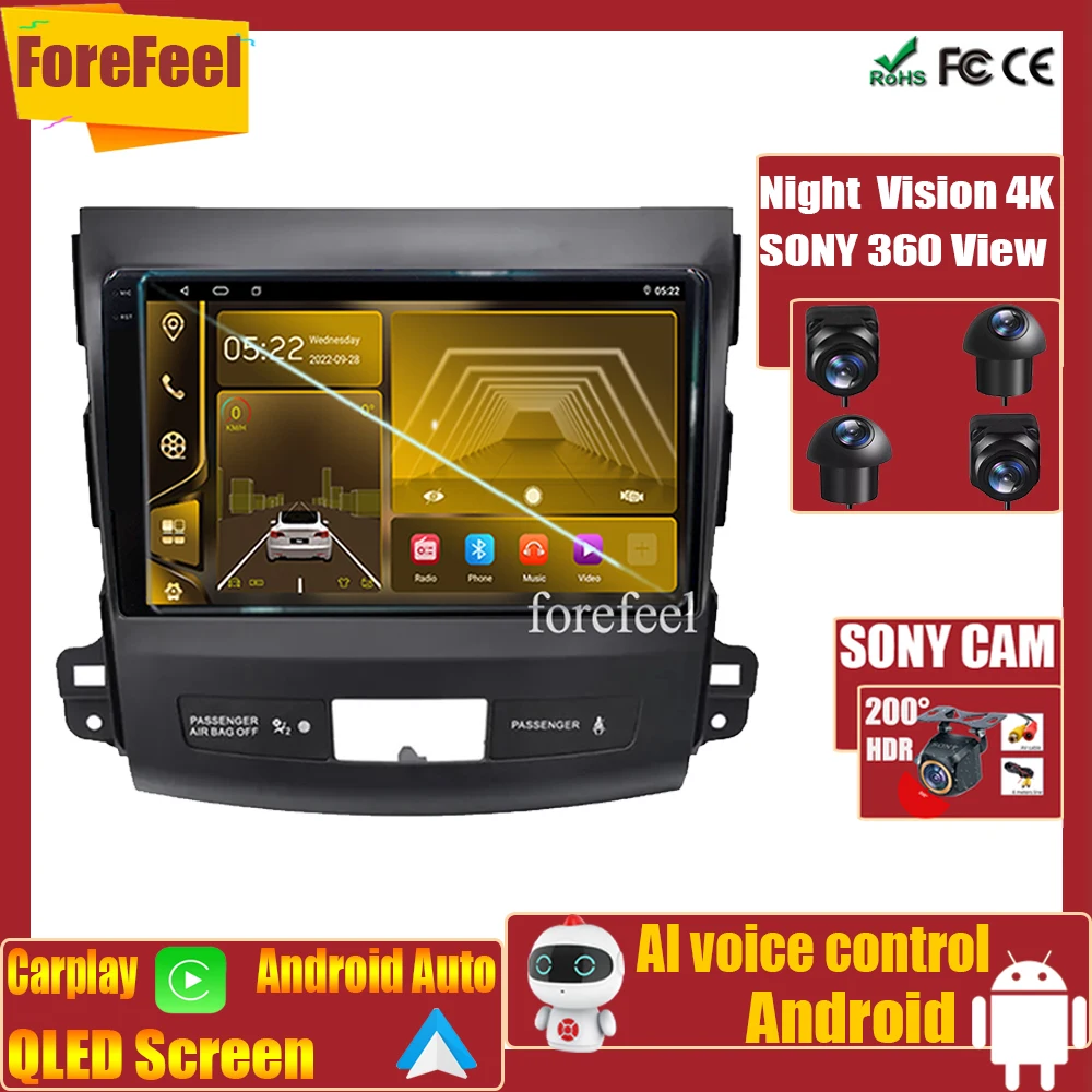 

Автомагнитола на Android для Mitsubishi Outlander 2007-2012, Peugeot 4007, Citroen, стерео, мультимедиа, 2din, монитор 7862