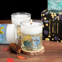 jelly wax scented candle double layer real flower immortal flower handmade candle home decoration high end gift scented candle