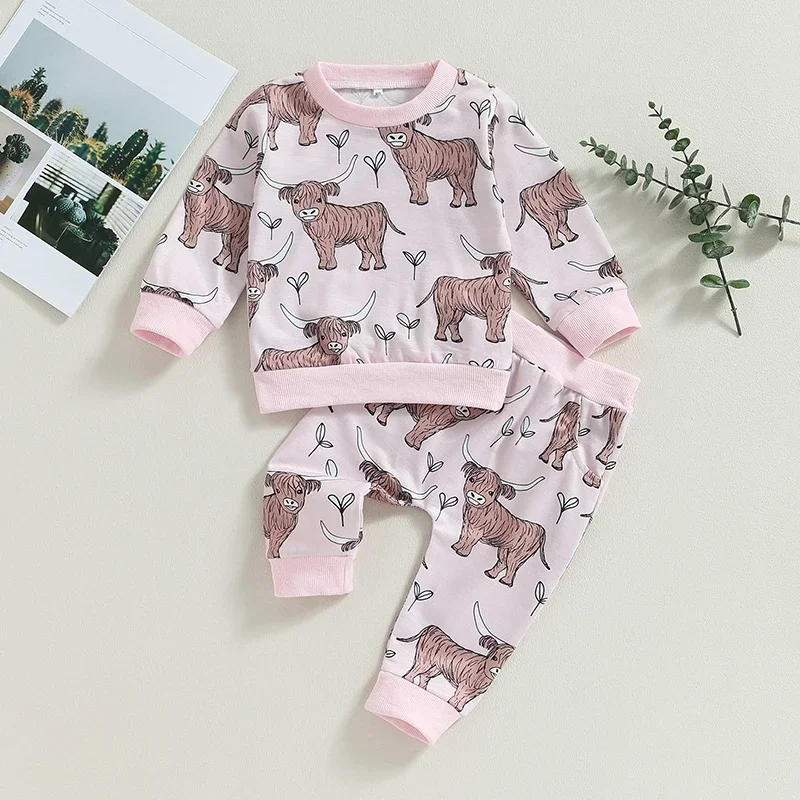 Комплект одежды в стиле вестерн для маленьких девочек толстовка с длинными