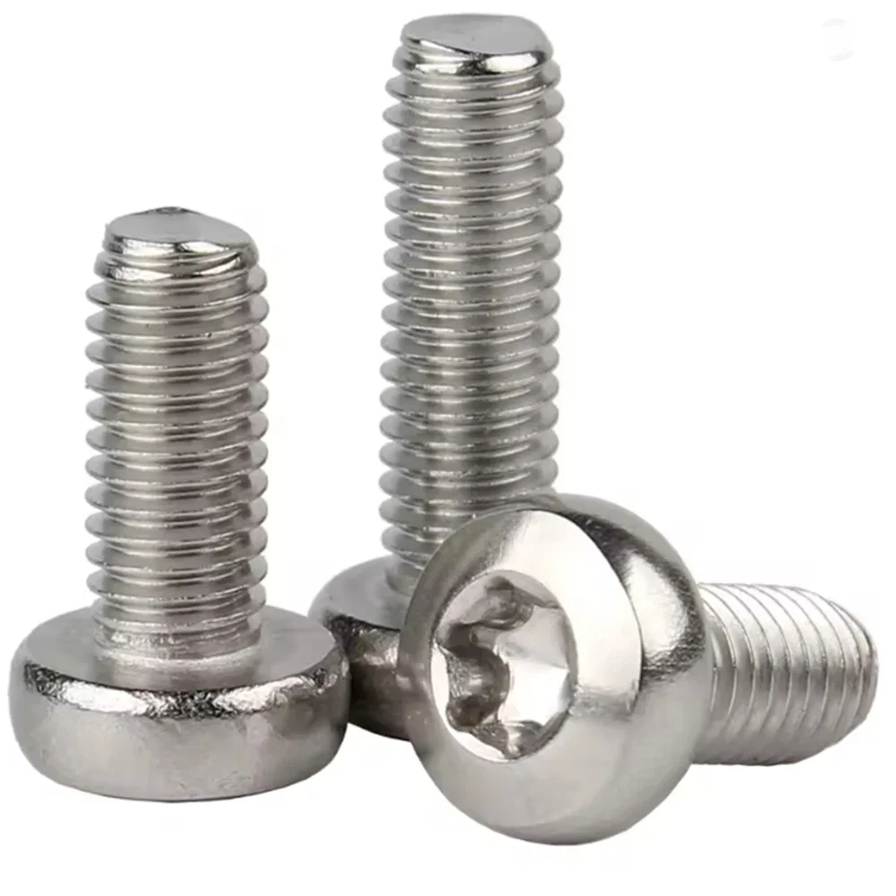 Фото 100 шт. винтов с круглой головкой Torx из нержавеющей стали 304, M1.4, M1.6, M2, M2.5, M3, шестигранные машинные винты, длина 3/4/5/6/8/10/12/14-30 мм №3
