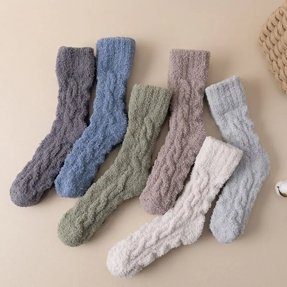 

Simple Coral Velvet Socks Medium Tube Socks Breathable Thicken Harajuku Hosiery For Men Winter Warm Accessories