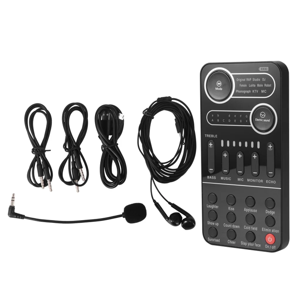 

mini voice changer set portable sound card bluetooth voice change external sound card for phone pc live transmission CE