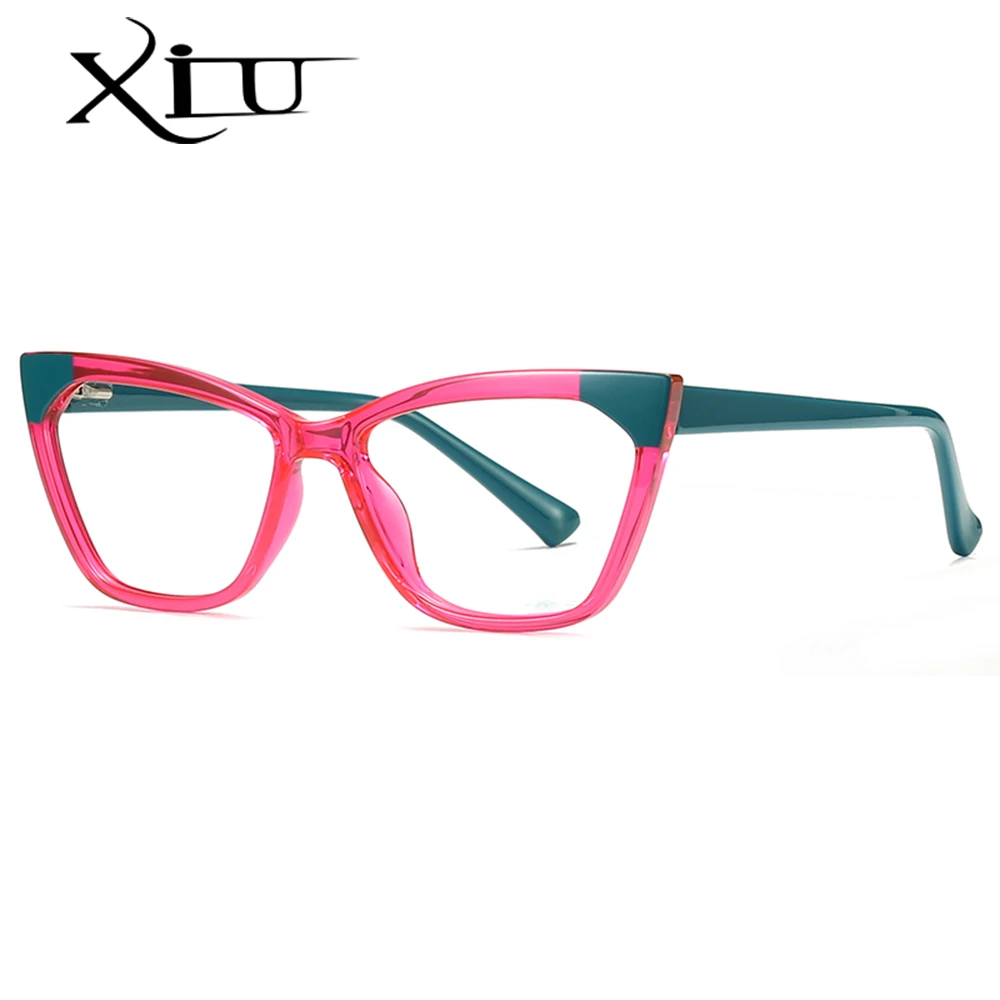 

XIU Women's Transparent Fashion Anti Blue Light Cat's Eye Glasses Computer Reading Glasses