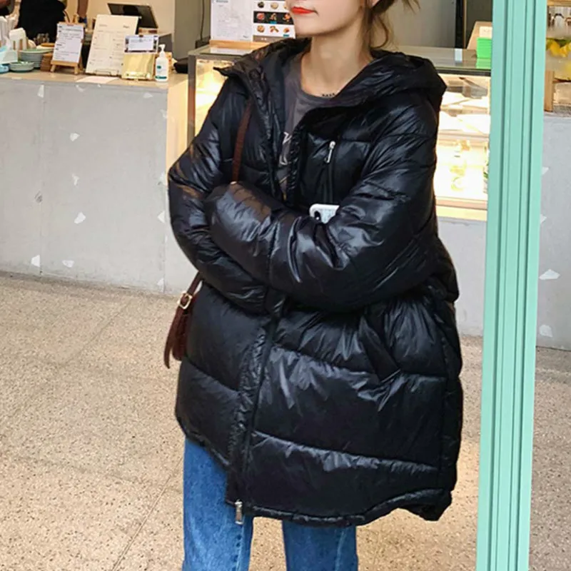 New Longsleeve Thick Down Parkas Jacket Female Coat CasualLong Hooded Coat Women Clothing 2023 Women Winter Women Warmth Jacket
