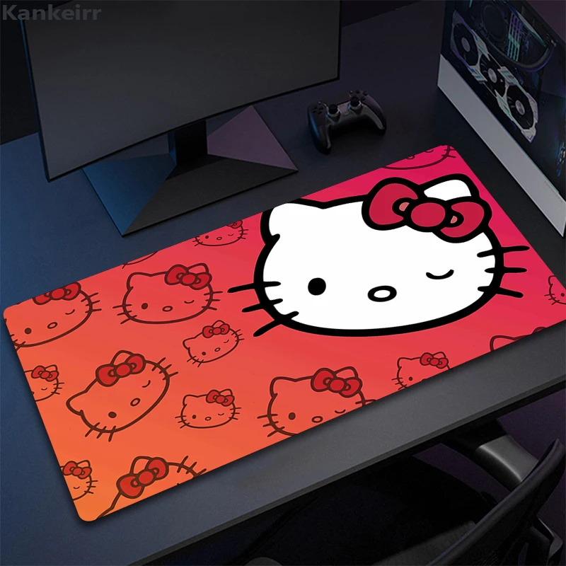 

Hellos Cat Kittys Kawaii Mouse Pad Gamer Gaming Laptops Computer Accessories Deskmat Non-slip Mat Mausepad Mousepad Mats Pc Pads