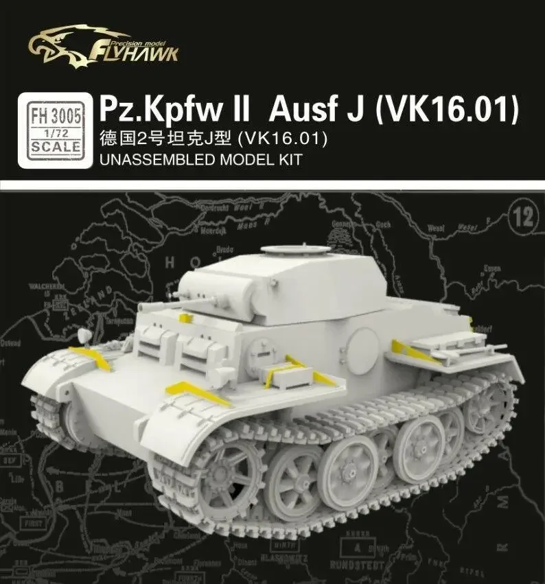 Flyhawk FH3005 1/72 Немецкий Pz. Kpfw II Ausf J(VK.16.01) Модельный комплект
