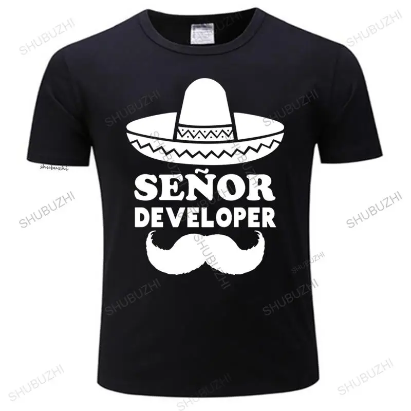 

Male Black Tshirts 100% Cotton Unisex fashion T Shirt Senor Developer Programmer Coder Spanish Funny Minimalist Artwork Gift Tee