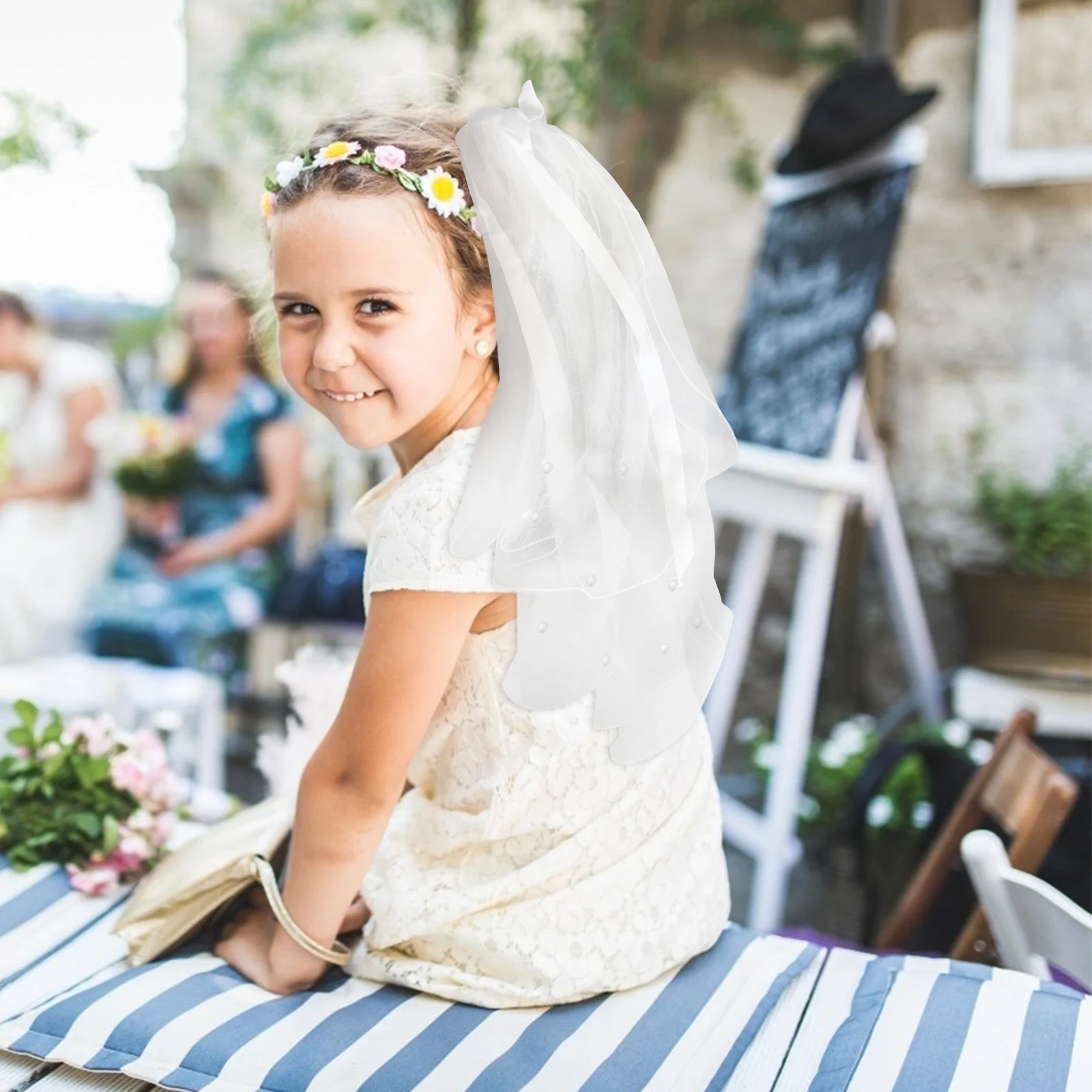 Двухслойная детская вуаль свадебное платье аксессуары для волос головы малышей
