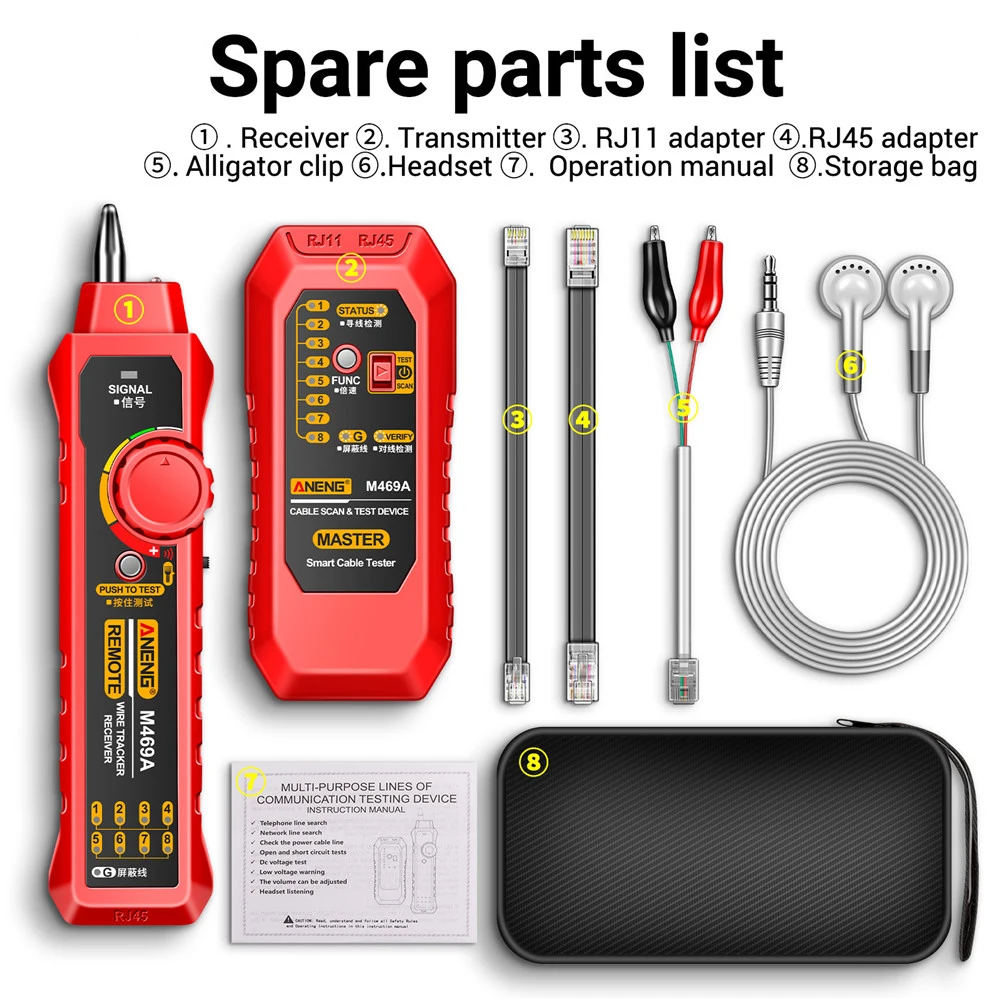 Многофункциональный прибор для обнаружения линий RJ11/RJ45, инструмент для защиты от помех, трассировщик проводки, тестер сравнения сетевого кабеля Ethernet олег владимирович завязкин удивительные сравнения 1ц