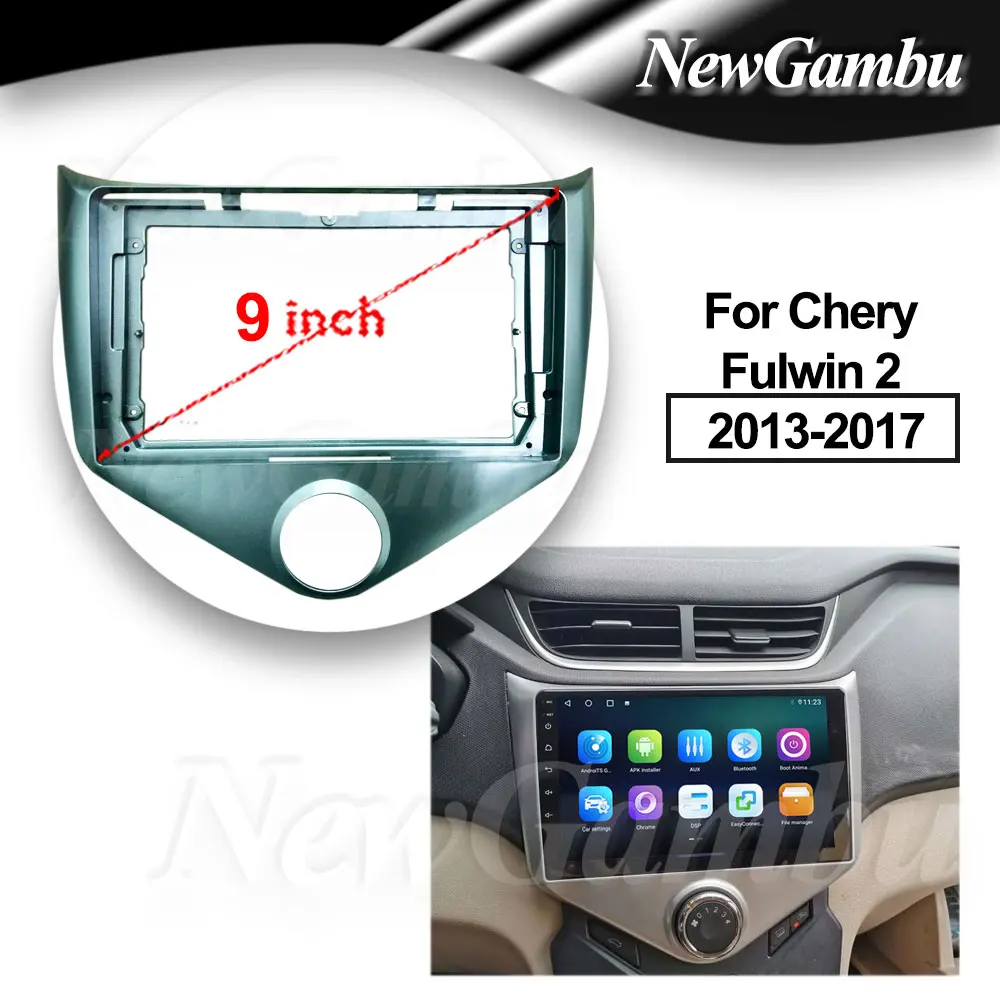 

9 Inch Car Radio Installation DVD GPS ABS Plastic Fascia Dashboard Plane Frame For Chery Fulwin 2 2013-2017