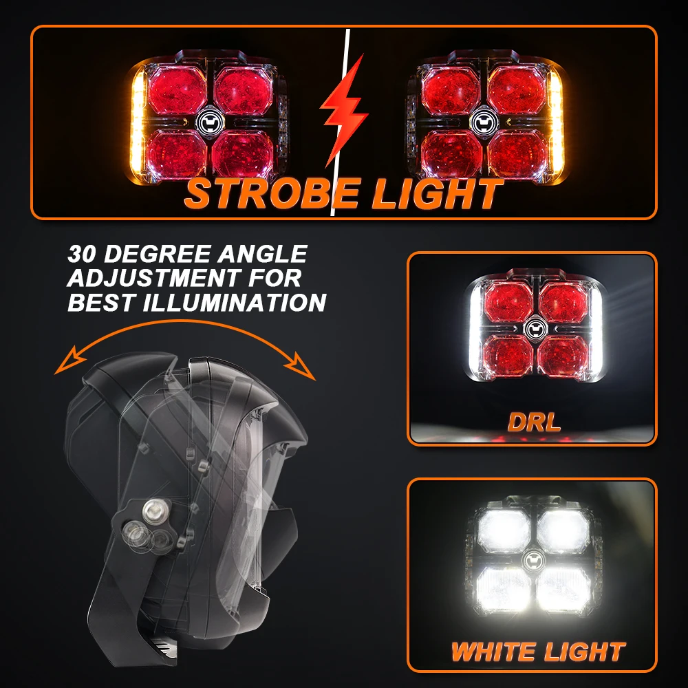 POVTOR 6-дюймовый светодиодный рабочий фонарь боковой шутер вспомогательный DRL