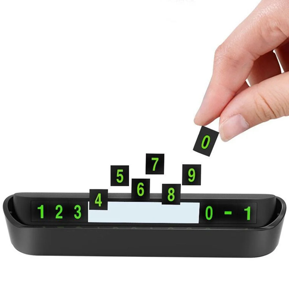 

Car Temporary Parking Card Magnetic Phone Number Luminous Hidden Telephone Number Plate Auto Park Stop Card
