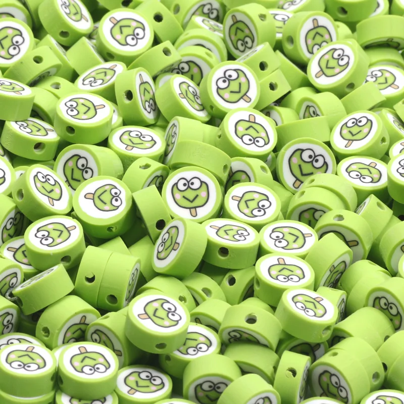 Бусины из полимерной глины для браслетов и ножных 9 мм 20 шт.