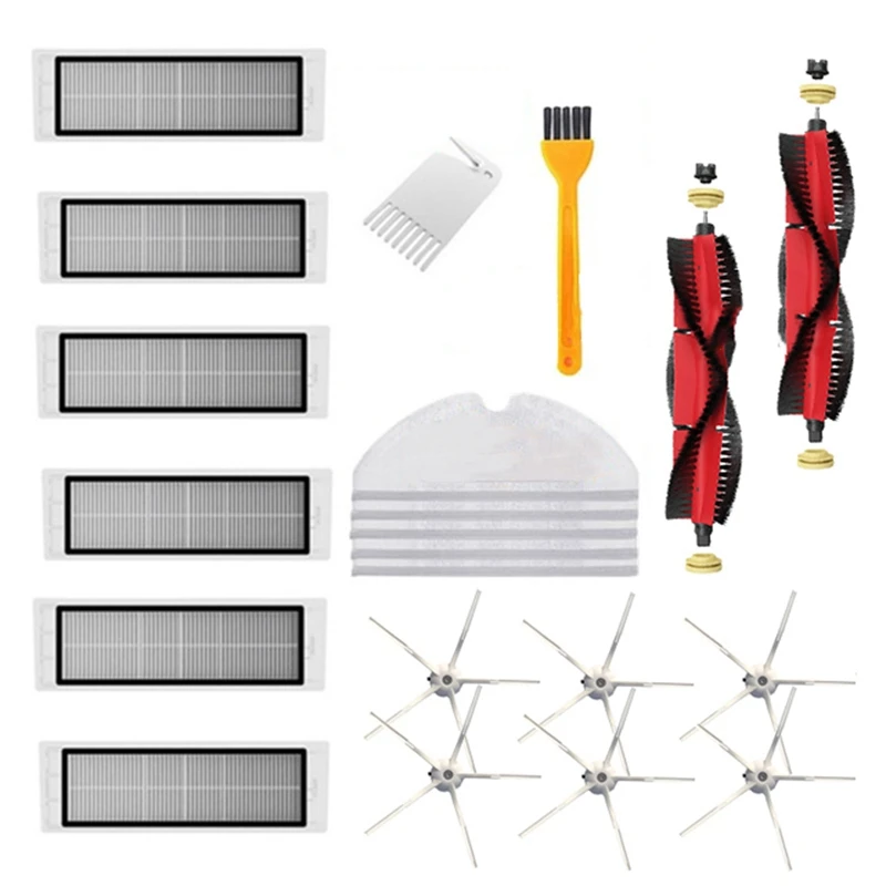 

20Pcs Washable HEPA Filter Main Brush Side Brush Parts for Xiaomi Roborock S5 Max S6 Vacuum Cleaner Accessories