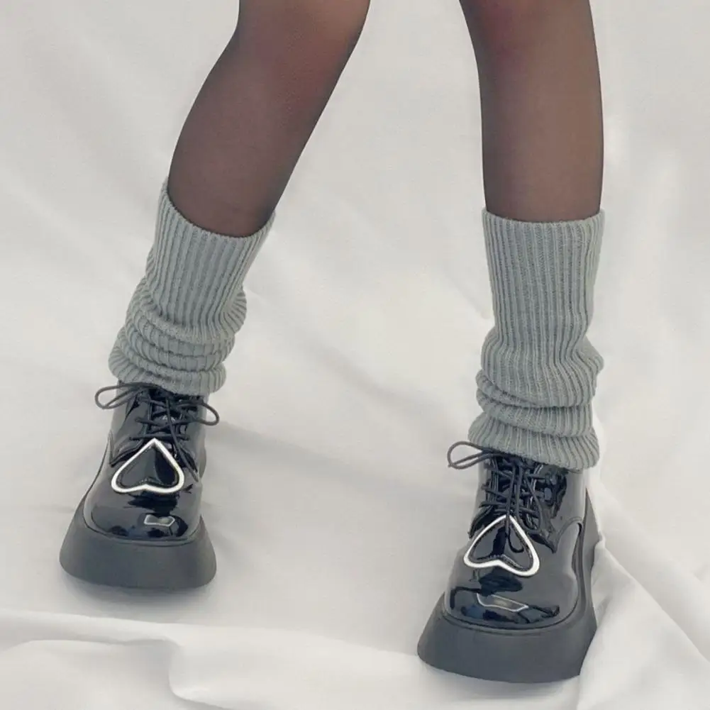 

Женские гетры прочные удобные Однотонные эластичные средние гетры для повседневной носки гетры Вязаные носки