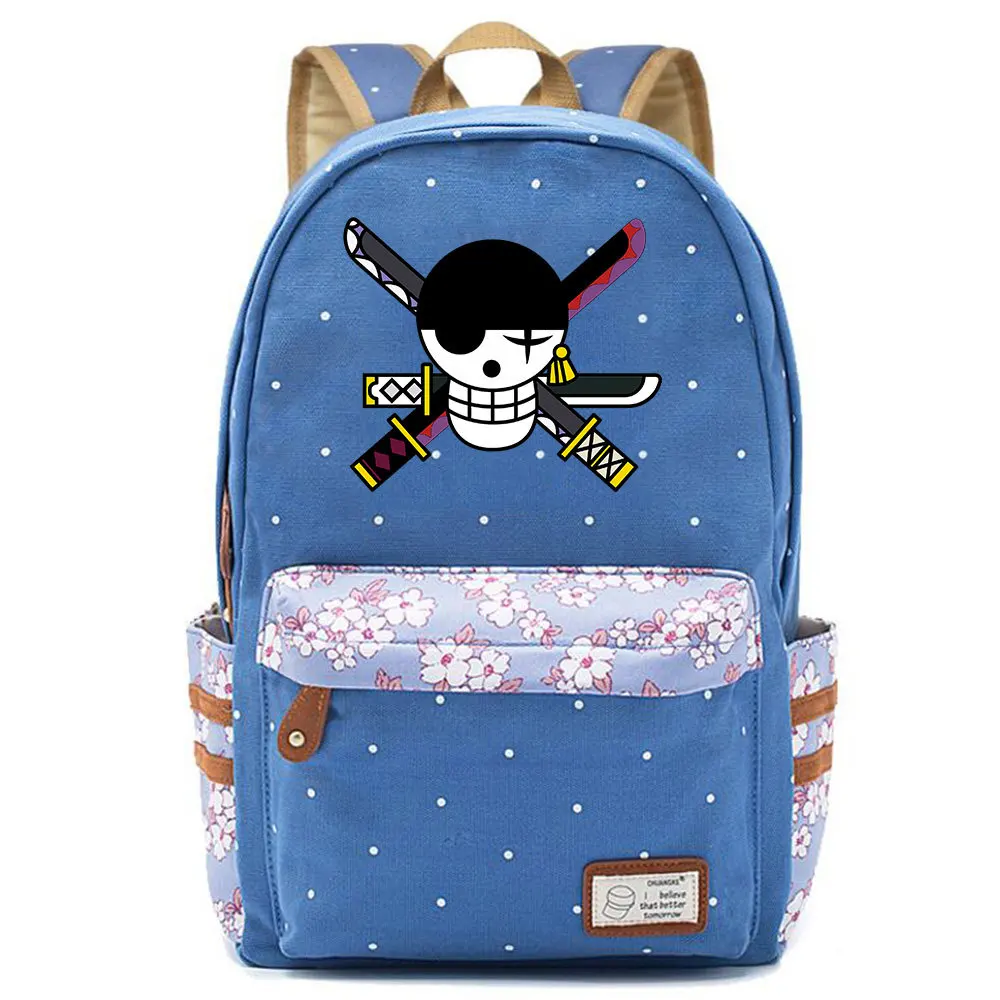 

Anime Luffy Law Canvas Backpack Student Cartoon Schoolbag Teenger Baby Blue Packsack Casual Knapsack Unisex Travel Laptop Bag