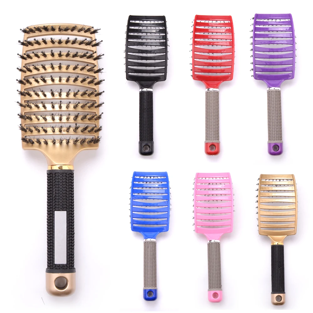 

Girls Hair Scalp Massage Comb Hairbrush Bristle Nylon Women Wet Curly Detangle Hair Brush for Salon Hairdressing Styling Tools