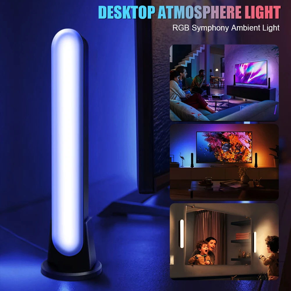 

2Pcs Car Interior Atmosphere Light DJ RGB Colorful Music Sound Light with Remote APP Control Ambient Light Bar 19 Dynamic Modes