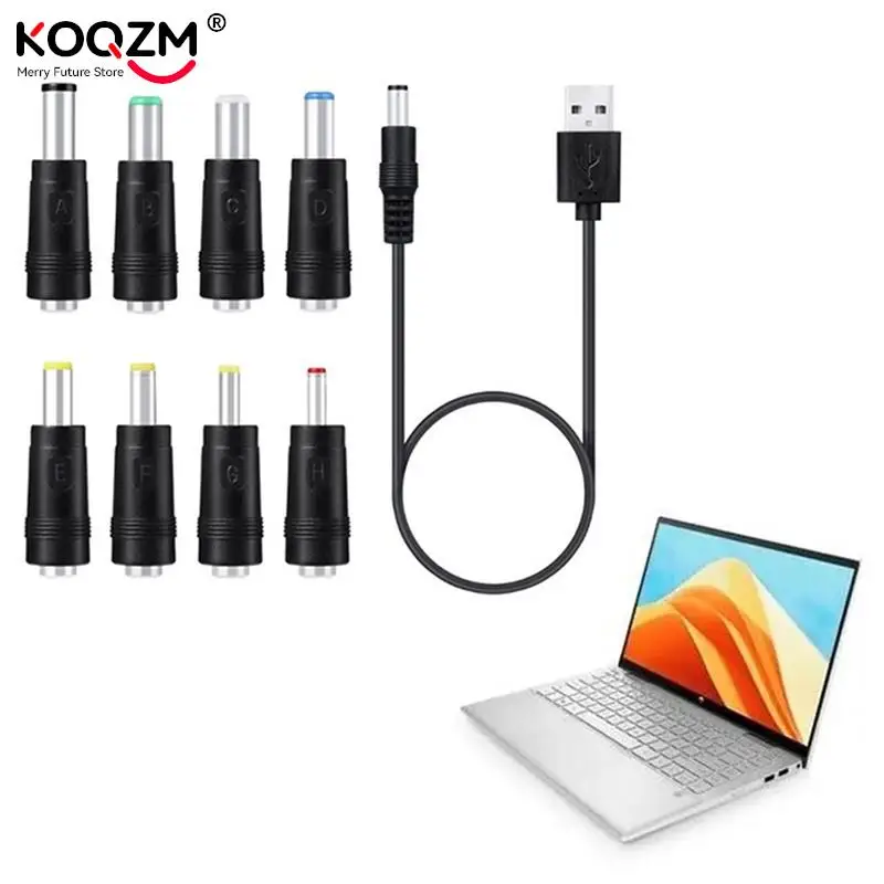 

Зарядный шнур питания постоянного тока USB к 5521 Многофункциональный сменный штекер постоянного тока 8-в-1 зарядный кабель