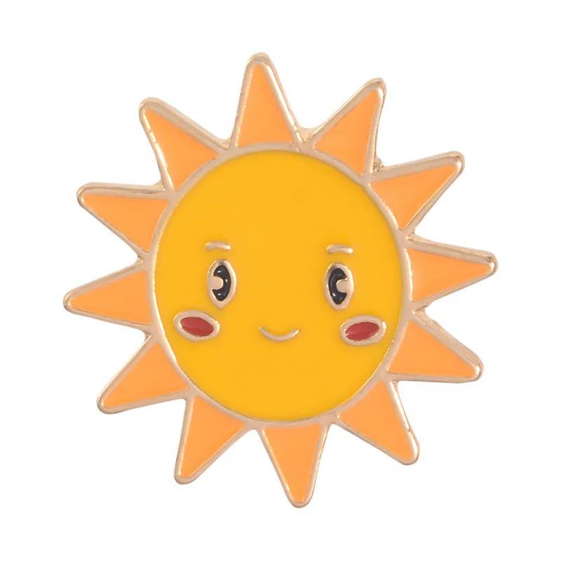 

Sun Pins Sun Moon Cloud Denim Accessories Clothing Backpack Alloy Brooch Enamel Lapel Pins Badge Wholesale