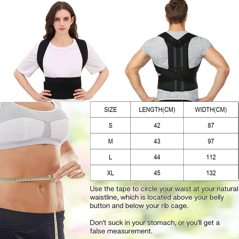 Back Brace Posture Corrector for Women and Men Adjustable Scoliosis Back Shaper for Waist and Shoulder Pain Lumbar Support Belt