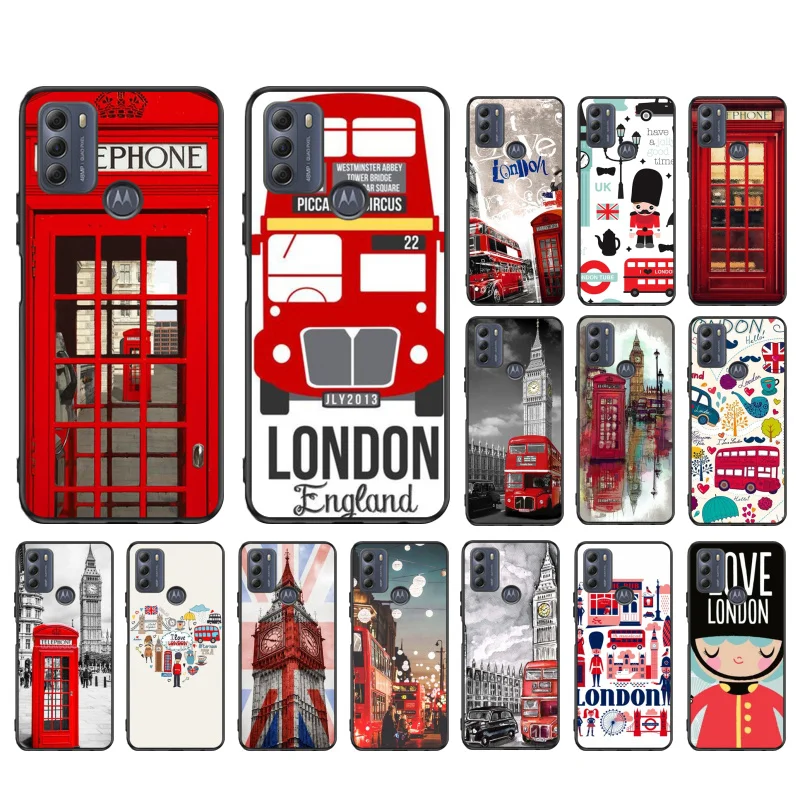 

London Big Ben Telephone Box Phone Case for Motorola Moto One E7 power E7Plus E6S E20 E40 One Fusion plus Edge 20 Fusion 20lite