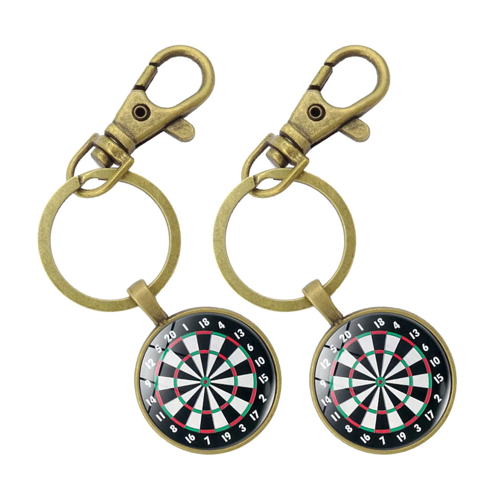 

2 Pcs Metal Key Ring Rings Retro Keychains Creative Holder Pendant Target Lovers