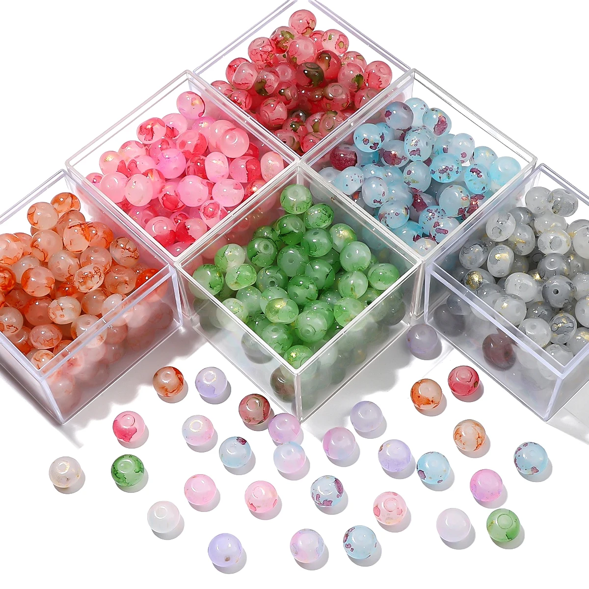 30 Шт. Стеклянные Бусины Ручной Работы Из Розового Золота Свободные Для Браслета