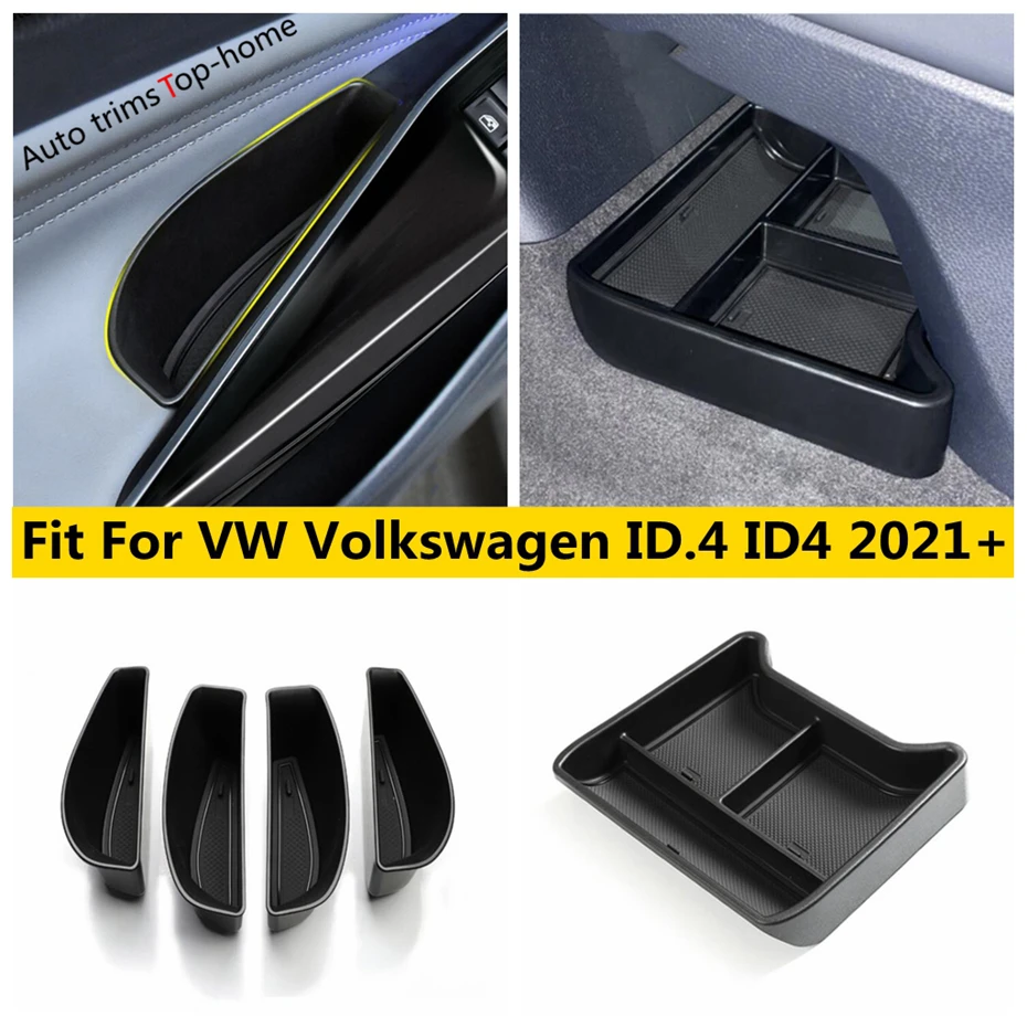 

Side Door Handle Storage Box / Central Control Organizer Container For VW Volkswagen ID.4 ID4 2021 2022 Car Interior Accessories
