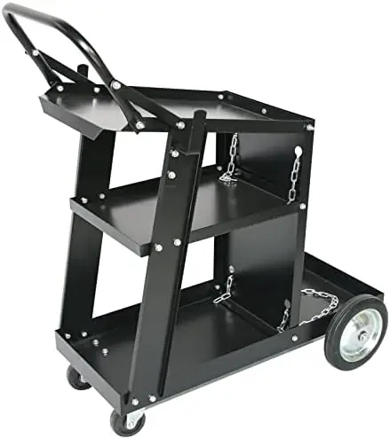 

Welding Carts for MIG/TIG Welder and Plasma Cutter, 3-Tier Heavy Duty Welder Cart, Black, 27.7" x 11.4" x 29.7"