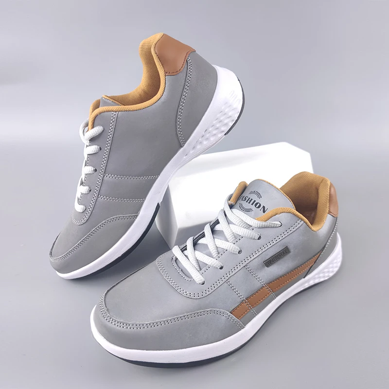 New Fashion Men Sneakers Breathable Lace up Mens Casual Pu Leather Shoes chaussure homme