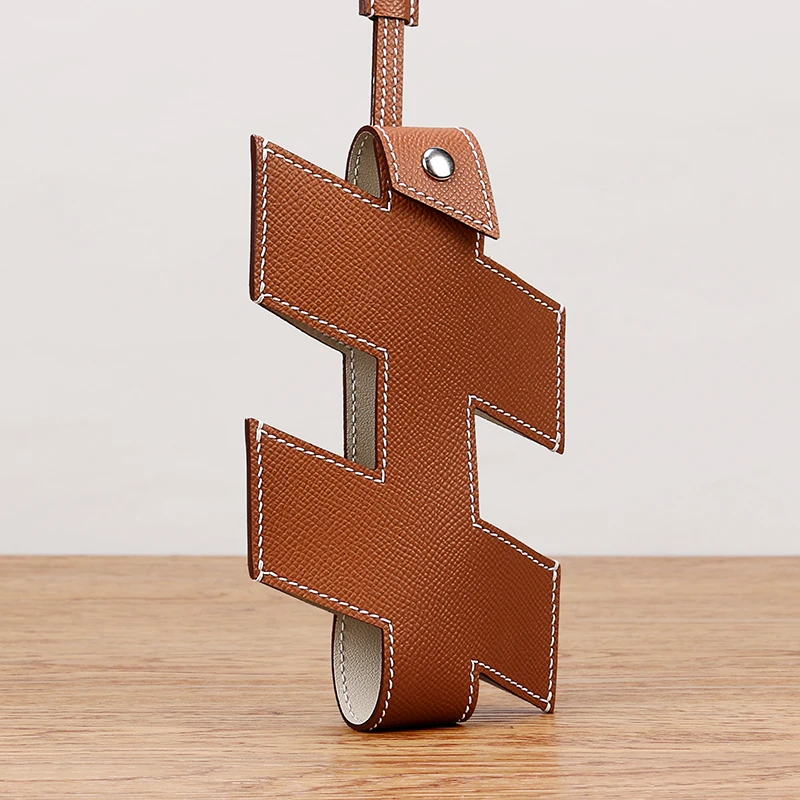 H home new mobile phone bag hand-stitched wax thread wild halterneck vertical palm print cowhide one-shoulder cross-back small b