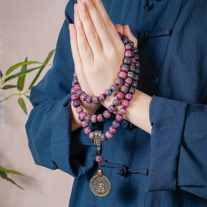 Новый натуральный телефон с точной резьбой и мантрой из шести символов браслет