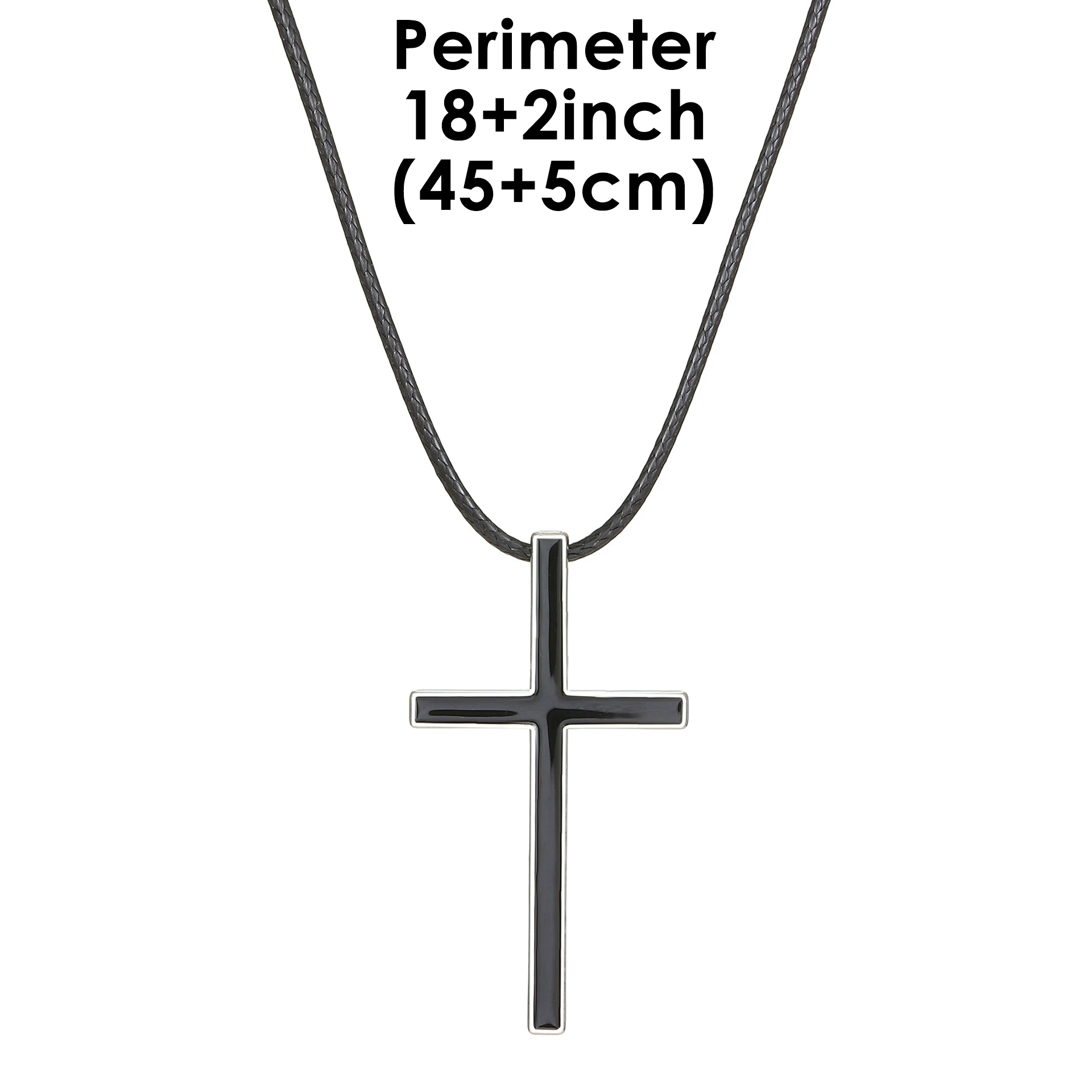 Крутой женский классический подвесной крест с черной стальной кромкой и