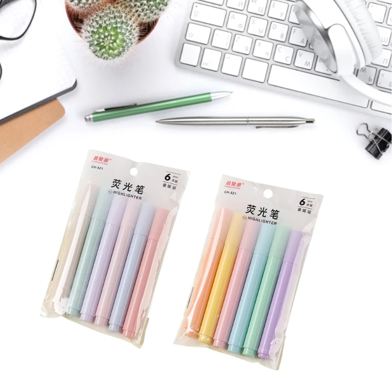 Portable Highlighter Pastel Colors  Tip Marker Pen Assorted Colors Gift DropShipping