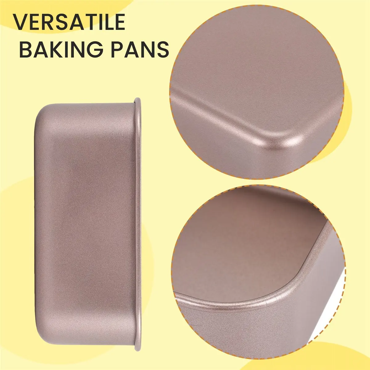 Фото Квадратная форма для выпечки Gold Square Cake Mould, утолщенная, антипригарная, глубокая, для традиционной выпечки, для барбекю, хлеба, традиционных десертов №1